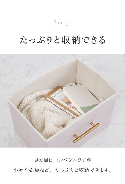 デザインストレージボックス 2個セット 収納 幅38cm 折りたたみ ベルベット コンパクト ストレージBOX 収納ケース マルチケース 衣類収納 衣類収納ボックス 衣類ケース おもちゃ箱 箱 小物 衣類 衣装