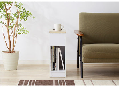 コンセント付き サイドテーブル 引き出し付きタイプ 幅20cm テーブル ナイトテーブル 収納 ベッド おしゃれ スリム コンパクト