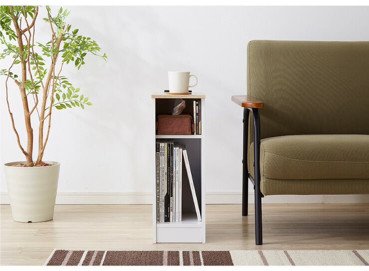 コンセント付き サイドテーブル オープンタイプ 幅20cm テーブル ナイトテーブル 収納 ベッド コンパクト おしゃれ スリム 木目