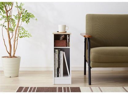 コンセント付き サイドテーブル オープンタイプ 幅20cm テーブル ナイトテーブル 収納 ベッド コンパクト おしゃれ スリム 木目