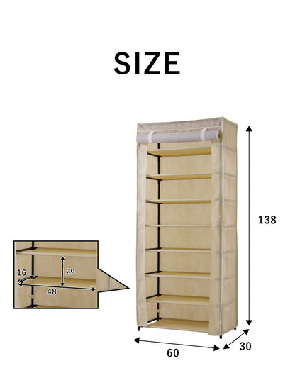 マルチ収納ラック 8段 収納ラック シューズラック ワードローブ クローゼット コンパクト 軽量 衣類収納 タオルラック スリム