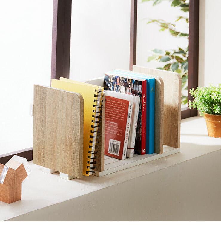 ヴィンテージ調 ブックスタンド 木製 卓上 伸縮 本立て スライド 整頓 整理 本 シンプル ナチュラル かわいい モダン 本棚 シェルフ ブックシェルフ マガジンラック スライドブックスタンド ディスプレイ インテリア  (代引不可)