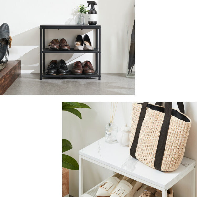 玄関ベンチ シューズラック 3段 ストーン調 幅50 収納ベンチ 玄関椅子 玄関収納 靴収納 靴入れ 腰掛け ベンチ 玄関スツール 収納スツール エントランスベンチ 靴棚