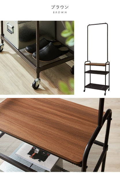 ヴィンテージ調 ハンガーラック スチールラック スチール製 木製 ハンガー ラック 収納 ワードローブ コートハンガー 洋服