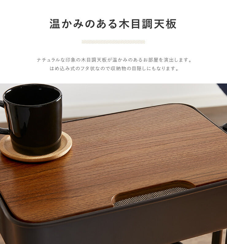 ヴィンテージ調 キッチンワゴン 2段 天板付き キャスター付き