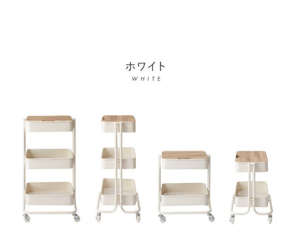 ヴィンテージ調 キッチンワゴン 3段 天板付き キャスター付き ヴィンテージ モダン 北欧 おしゃれ ダイニング キッチン 新生活 収納 収納ワゴン ワゴン バスケット ラック スチールラック