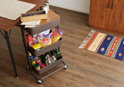 ヴィンテージ調 キッチンワゴン 3段 天板付き キャスター付き ヴィンテージ モダン 北欧 おしゃれ ダイニング キッチン 新生活 収納 収納ワゴン ワゴン バスケット ラック スチールラック