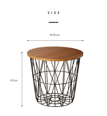 ヴィンテージ調 ワイヤーサイドテーブル サイドテーブル ワイヤーバスケット 収納 テーブル コーヒーテーブル かご バスケット
