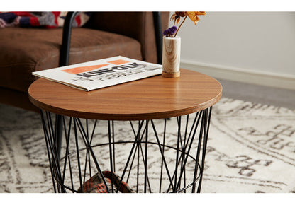 ヴィンテージ調 ワイヤーサイドテーブル サイドテーブル ワイヤーバスケット 収納 テーブル コーヒーテーブル かご バスケット