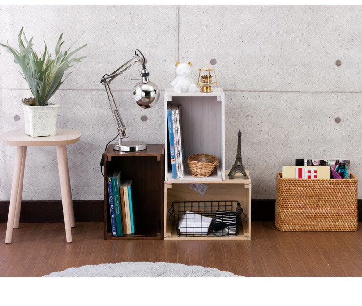 カラーボックスにピッタリ 組立簡単 木製BOX 単品 収納 ボックス 収納ケース オシャレ 木製 木目 桐製 カラーボックス 北欧