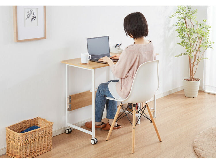 折りたたみデスク 奥行き45cm キャスター付き パソコンデスク 机 デスク PCデスク 折り畳みデスク 折りたたみテーブル シンプルデスク ワークデスク オフィスデスク 書斎机 書斎デスク 学習机