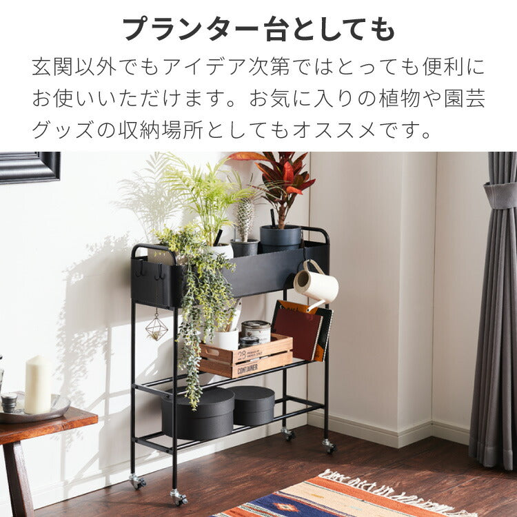 キャスター付き お片付けラック 3段 玄関収納ラック シューズラック おもちゃ収納 靴収納 プランタースタンド ボールスタンド おもちゃ 部活道具 子ども スチールラック