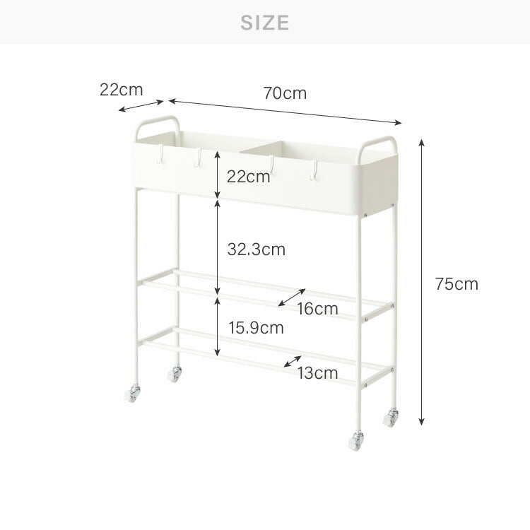 キャスター付き お片付けラック 3段 玄関収納ラック シューズラック おもちゃ収納 靴収納 プランタースタンド ボールスタンド おもちゃ 部活道具 子ども スチールラック