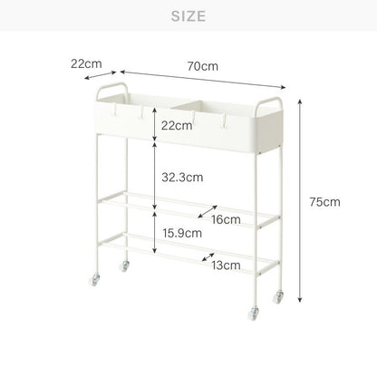 キャスター付き お片付けラック 3段 玄関収納ラック シューズラック おもちゃ収納 靴収納 プランタースタンド ボールスタンド おもちゃ 部活道具 子ども スチールラック