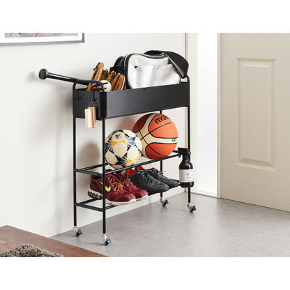 キャスター付き お片付けラック 3段 玄関収納ラック シューズラック おもちゃ収納 靴収納 プランタースタンド ボールスタンド おもちゃ 部活道具 子ども スチールラック
