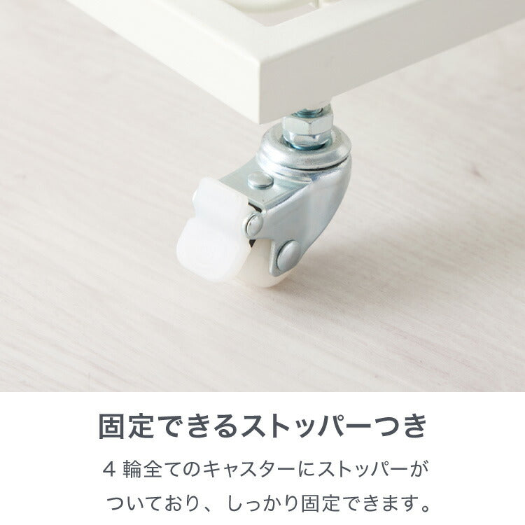 ランドリーバスケット 2段 木取っ手 角型 ランドリーワゴン 洗濯かご キャスター付き スリム スクエアタイプ ランドリーラック ランドリーボックス ワイヤーバスケット バスケット ランドリー収納