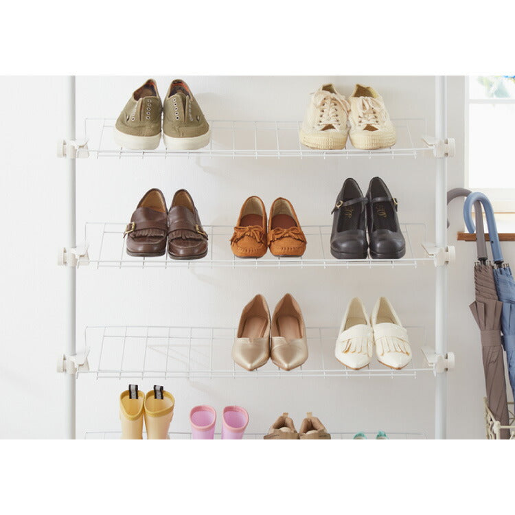 突っ張り シューズラック 8段 スリム 省スペース 棚自由自在 下駄箱 スリム 玄関収納 薄型 靴 靴箱 靴ラック 省スペース 壁面収納 つっぱり 靴収納棚 突っ張り シューズ ラック