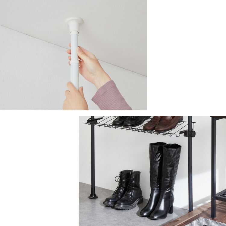 突っ張り シューズラック 8段 スリム 省スペース 棚自由自在 下駄箱 スリム 玄関収納 薄型 靴 靴箱 靴ラック 省スペース 壁面収納 つっぱり 靴収納棚 突っ張り シューズ ラック