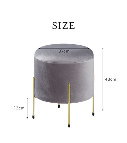 スツール 収納 おしゃれ 丸型 ベルベット ベロア くすみカラー 円形 ゴールド 脚付き リビング ドレッサー 玄関 椅子 イス チェア オットマン かわいい 収納ボックス 収納スツール