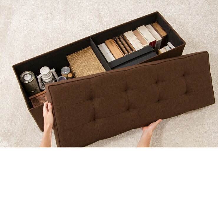 スツール 収納 38×114cm デザイン収納スツール スーパーワイド 単品 折りたたみ ファブリック おしゃれ 北欧 椅子 イス チェア いす オットマン 収納スツール 収納ボックス