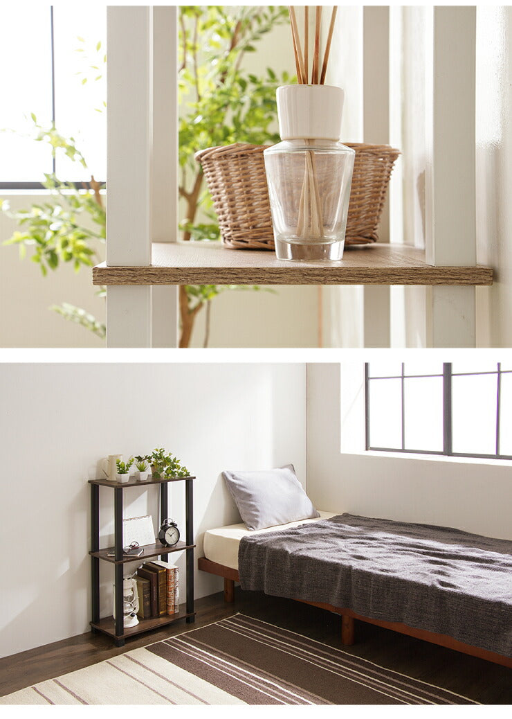 ラック ヴィンテージ調 システムラック 3段 オープンラック 棚 シェルフ 収納 ディスプレイラック 多目的ラック 北欧