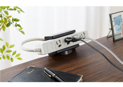 電源タップホルダー 対応タップ幅4~6cm クランプ式 デスクホルダー 電源タップ 収納 固定ホルダー コンセント ホルダー