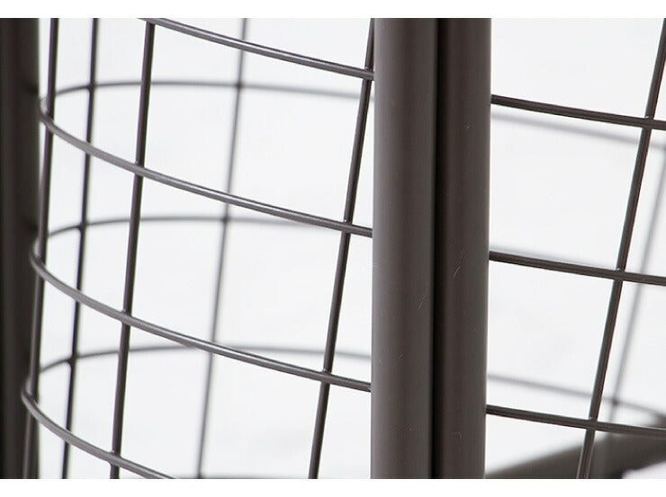 ワイヤーバスケット ランドリー 3段 キャスター付き 大容量 丸型 ホワイト ブラウン シルバー 取り外し可能 おしゃれ 北欧 洗濯かご ランドリーバスケット ランドリーラック ランドリーボックス バスケット 洗面所 脱衣かご 洗濯物