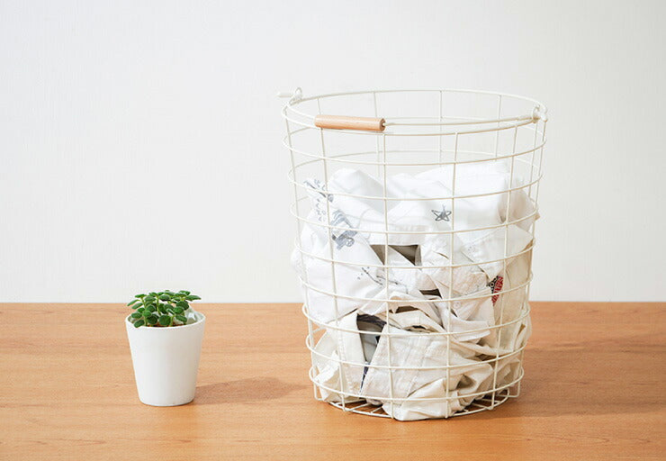 ワイヤーバスケット ランドリー 3段 キャスター付き 大容量 丸型 ホワイト ブラウン シルバー 取り外し可能 おしゃれ 北欧 洗濯かご ランドリーバスケット ランドリーラック ランドリーボックス バスケット 洗面所 脱衣かご 洗濯物