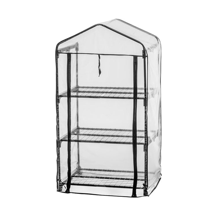 ビニール温室 3段 ブラック 組み立て簡単 工具不要 ビニール温室棚 3段ラック ビニールハウス フラワーラック ガーデンハウス フラワーハウス ラック ベランダ 家庭用 園芸 栽培 コンパクト 小型