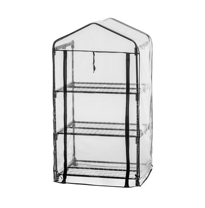 ビニール温室 3段 ブラック 組み立て簡単 工具不要 ビニール温室棚 3段ラック ビニールハウス フラワーラック ガーデンハウス フラワーハウス ラック ベランダ 家庭用 園芸 栽培 コンパクト 小型