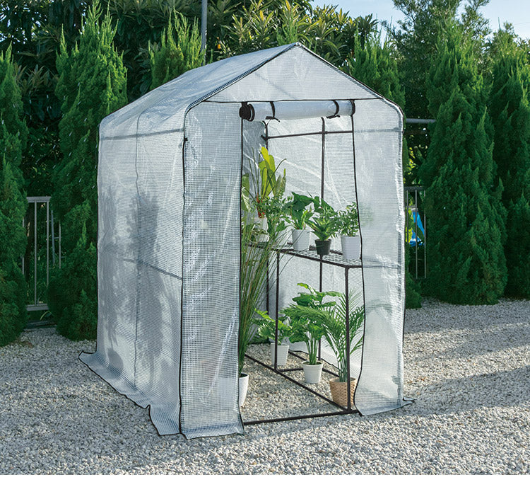 ビニール温室 大型 ブラック 組み立て簡単 工具不要 ビニールハウス サイクルハウス 自転車収納 フラワーラック ガーデンハウス フラワーハウス ラック ベランダ 家庭用 園芸 栽培
