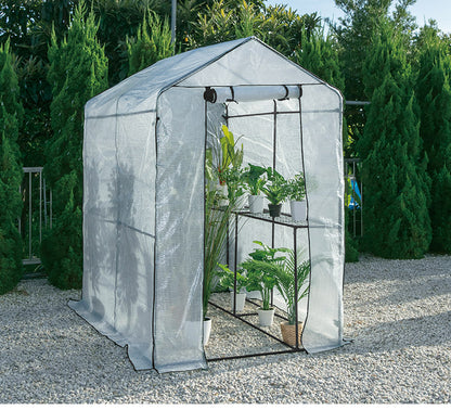 ビニール温室 大型 ブラック 組み立て簡単 工具不要 ビニールハウス サイクルハウス 自転車収納 フラワーラック ガーデンハウス フラワーハウス ラック ベランダ 家庭用 園芸 栽培