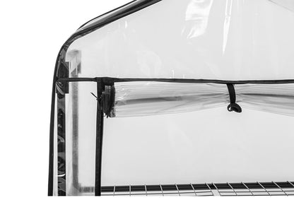 ビニール温室 4段 スリム ブラック 組み立て簡単 工具不要 ビニール温室棚 4段ラック スリムタイプ ビニールハウス フラワーラック ガーデンハウス フラワーハウス ラック ベランダ 家庭用