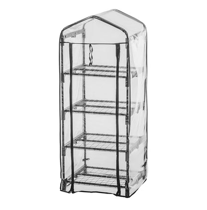 ビニール温室 4段 スリム ブラック 組み立て簡単 工具不要 ビニール温室棚 4段ラック スリムタイプ ビニールハウス フラワーラック ガーデンハウス フラワーハウス ラック ベランダ 家庭用