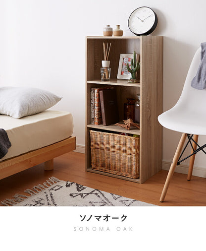 カラーボックス 3段 幅42cm 奥行29cm 高さ88cm 組立て簡単 工具不要 木目調 ブラウン ナチュラル シンプル 北欧 リビング 子供部屋 収納ボックス シェルフ ラック 棚 本棚 収納ケース (代引不可)