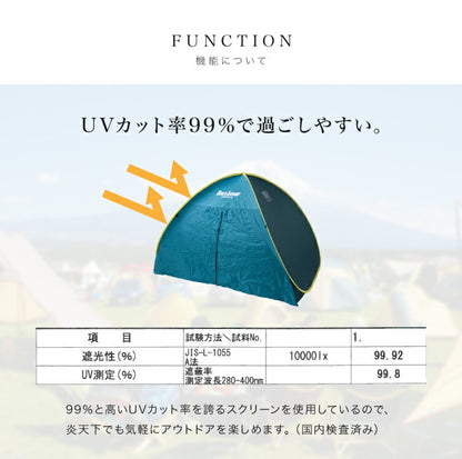 クイックエクスパンドサンシェード フルクローズ ワンタッチテント テント日よけ ポップアップテント フェス アウトドア