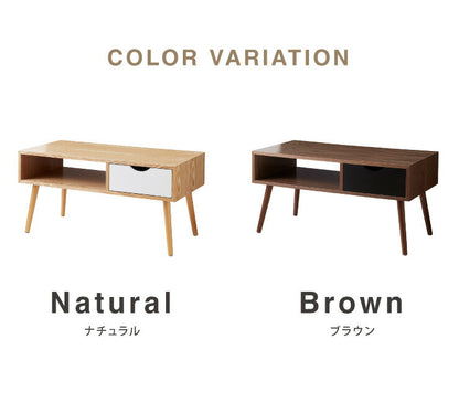 木製 カフェテーブル 引き出し付き 80×40 テーブル 収納 引き出し おしゃれ センターテーブル 長方形 天然木突板 ローテーブル