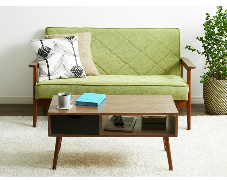 木製 カフェテーブル 引き出し付き 80×40 テーブル 収納 引き出し おしゃれ センターテーブル 長方形 天然木突板 ローテーブル