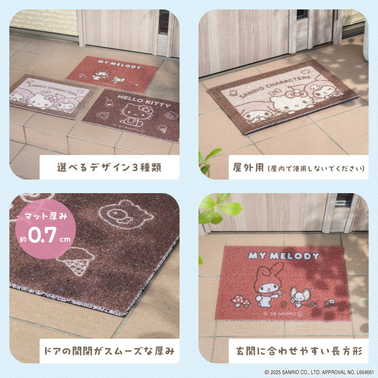 サンリオキャラクターズ 玄関マット ハローキティ マイメロディ 屋外