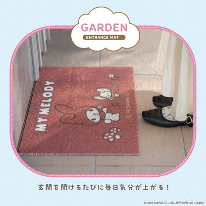サンリオキャラクターズ 玄関マット ハローキティ マイメロディ 屋外 滑り止め 泥除け 砂落とし 丸洗い コンパクト かわいい おしゃれ ガーデンシリーズ