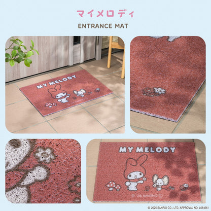 サンリオキャラクターズ 玄関マット ハローキティ マイメロディ 屋外 滑り止め 泥除け 砂落とし 丸洗い コンパクト かわいい おしゃれ ガーデンシリーズ