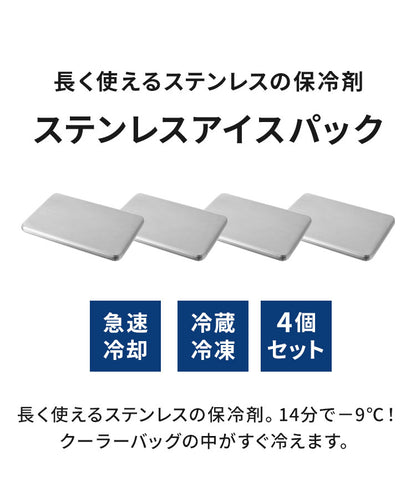 【4個セット】保冷剤 ステンレス製 長時間冷却 急速冷却 アイスパック 防カビ お手入れ簡単! 繰り返し くり返し 冷蔵冷凍対応 熱中症対策 アウトドア キャンプ 防災グッズ 長持ち ステンレス保冷剤