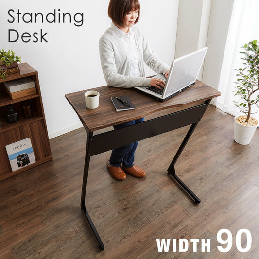 スタンディングデスク 高さ100cm 幅90cm×奥行き45cm デスク スリムデスク パソコンデスク 省スペース シンプル ミシン台 作業台