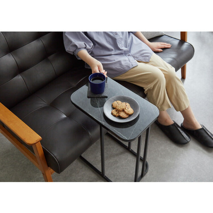 サイドテーブル スクエア 幅40cm 大理石風 鏡面 長方形 テーブル ミニテーブル ベッドサイド ナイトテーブル 棚 コの字型 ソファ横 韓国インテリア ベッド ソファ ベッドサイド テーブル ソファサイド