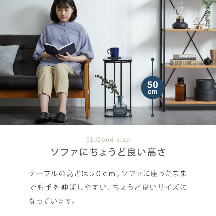 サイドテーブル スクエア 幅40cm 大理石風 鏡面 長方形 テーブル ミニテーブル ベッドサイド ナイトテーブル 棚 コの字型 ソファ横 韓国インテリア ベッド ソファ ベッドサイド テーブル ソファサイド