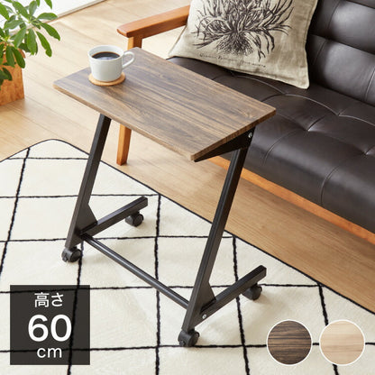 キャスター付き モバイルテーブル 高さ60cm サブデスク サブテーブル サイドテーブル 在宅勤務 在宅ワーク 自宅勤務 テレワーク コの字 ナイトテーブル ソファーテーブル
