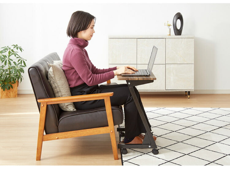 キャスター付き モバイルテーブル 高さ60cm サブデスク サブテーブル サイドテーブル 在宅勤務 在宅ワーク 自宅勤務 テレワーク コの字 ナイトテーブル ソファーテーブル