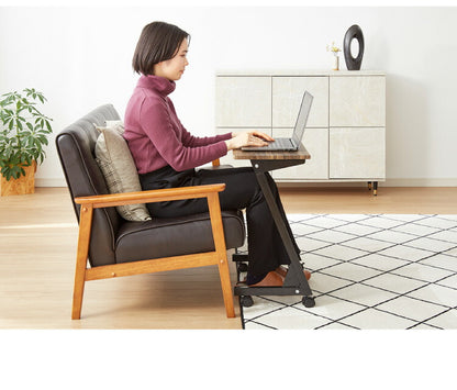 キャスター付き モバイルテーブル 高さ60cm サブデスク サブテーブル サイドテーブル 在宅勤務 在宅ワーク 自宅勤務 テレワーク コの字 ナイトテーブル ソファーテーブル