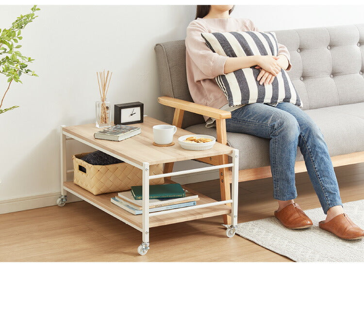 キャスター付き マルチテーブル 幅80cm テーブル キャスター付 センターテーブル ローテーブル サイドテーブル テレビ台 32型 テレビボード オープンラック