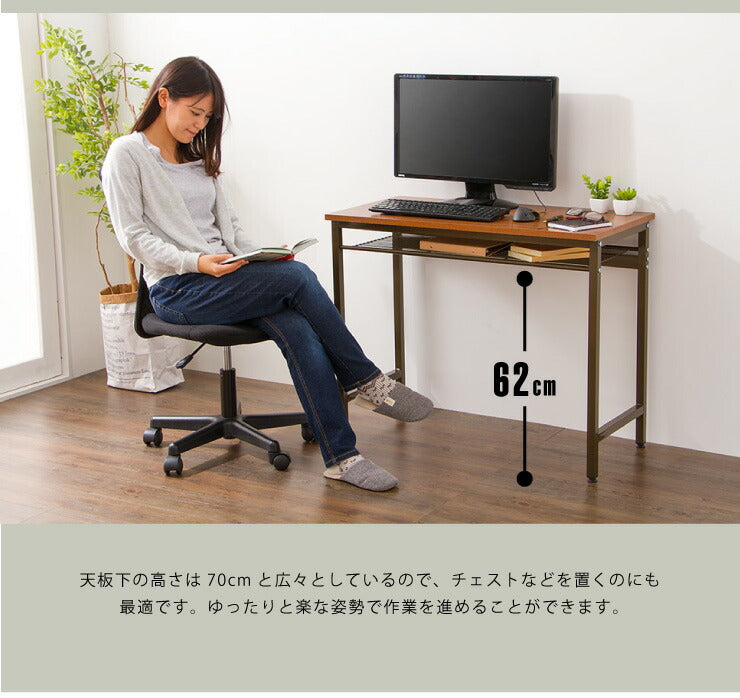 デスク 折りたたみ棚付きデスク 80×40 机 折りたたみ 棚 シェルフ パソコンデスク オフィスデスク 多目的デスク つくえ 勉強机